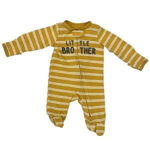 Carters Baby Boys Newborn Footed Pajama Little Brother Cotton Stripe